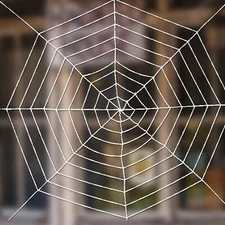 TSUINZ Halloween Giant Spider Web Decoration 12FT Circular Cobweb Scary Props