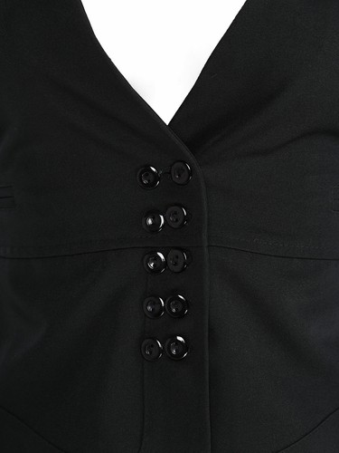 Damen Smoking Anzugweste formell tailliert elegante Weste V-Ausschnitt Weste Weste  - Bild 9 von 18