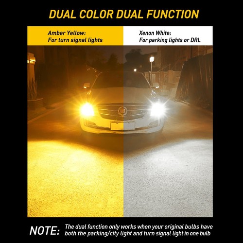 2x Blanco Ámbar Doble Color Switchback 1157 LED Lámpara de Señal de Giro Frontal Bombillas DRL - Imagen 5 de 11