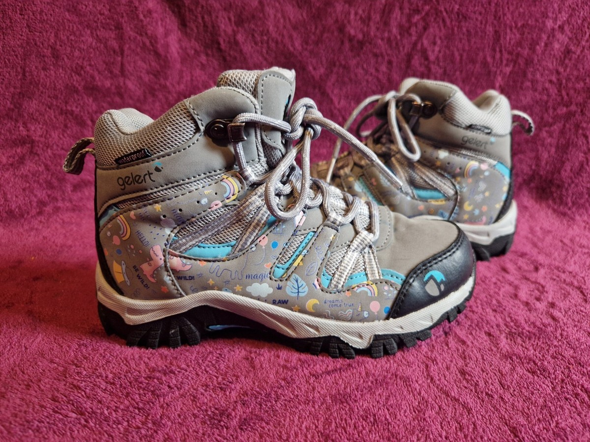 Kids Gelert Horizon Mid Waterproof Dinosaur Unicorn Walking Boots