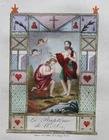 Antique engraving, in color: The baptism of NS (Jesus Christ) 9.2 x 11.8 cm