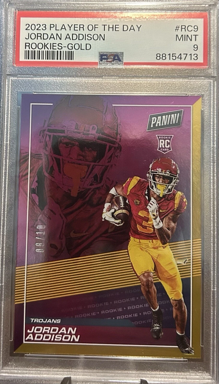 Jordan Addison Panini Player of the Day Rookies #RC9 Gold