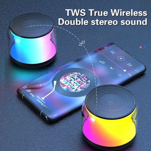 Mini Portable Bluetooth Speaker Wireless LED TWS Subwoofer Tandem-* - Photo 11/12