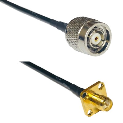 RG174 RP-TNC MALE to RP-SMA Female Flange Coax RF Cable USA-Ship Lot