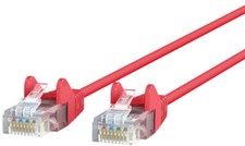 15FT Belkin Slim RJ45 Male To RJ45 Male CAT 6 Molded Snagless Patch Cable - Red