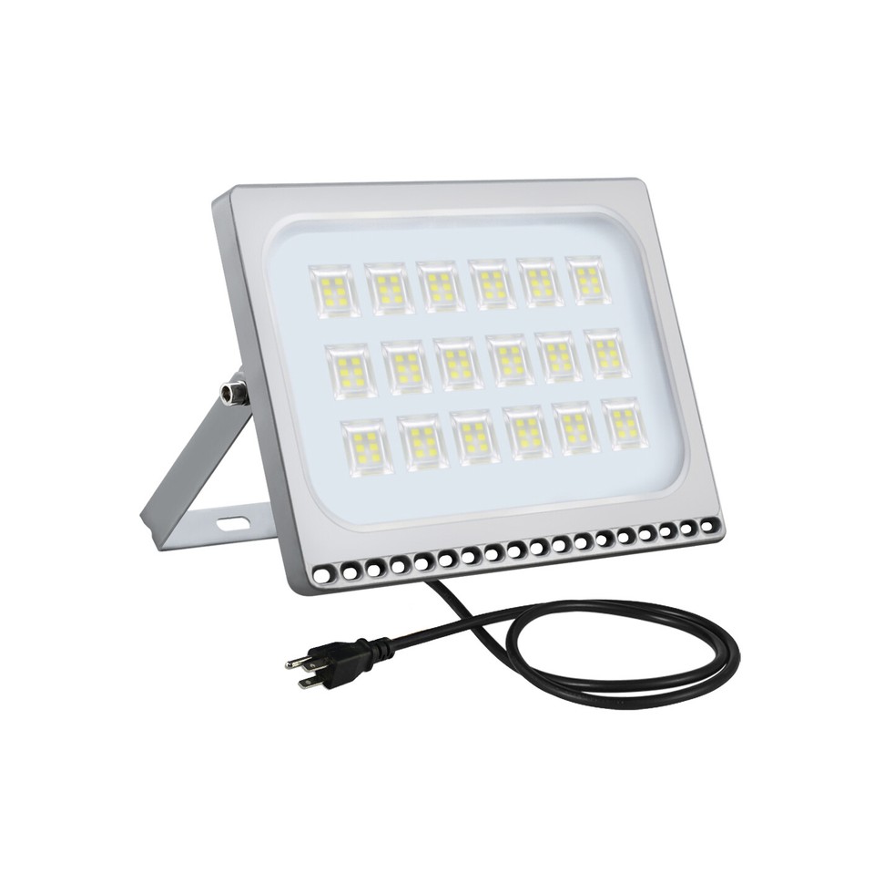 6X 100W LED Flood Light Cool White Outdoor Garden Yard Wall Fixtures