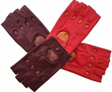 Half Finger Genuine Leather Driving Gloves Chauffeuring Chauffeur