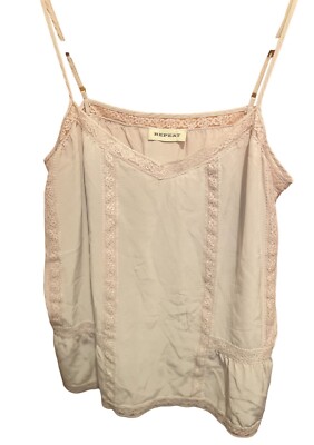 Repeat Women's Lace-Trimmed 1--% Silk Camisole Top Size 36