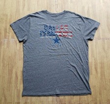 Dallas Cowboys Authentic US Flag Text Gray Shirt ~ Men's 2XL XXL ~ NFL Football