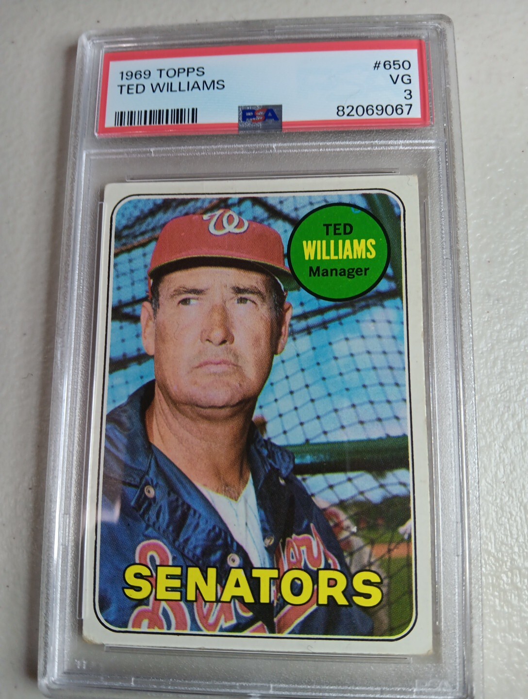 1969 Topps Ted Williams PSA 3 #650