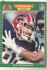 FREE SHIPPING-MINT-1989 Pro Set  #24 Pete Metzelaars BILLS PLUS BONUS CARDS