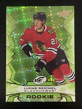 2022-23 UD Ice Hockey Lukas Reichel Rookie Card Green Parallel Blackhawks #144