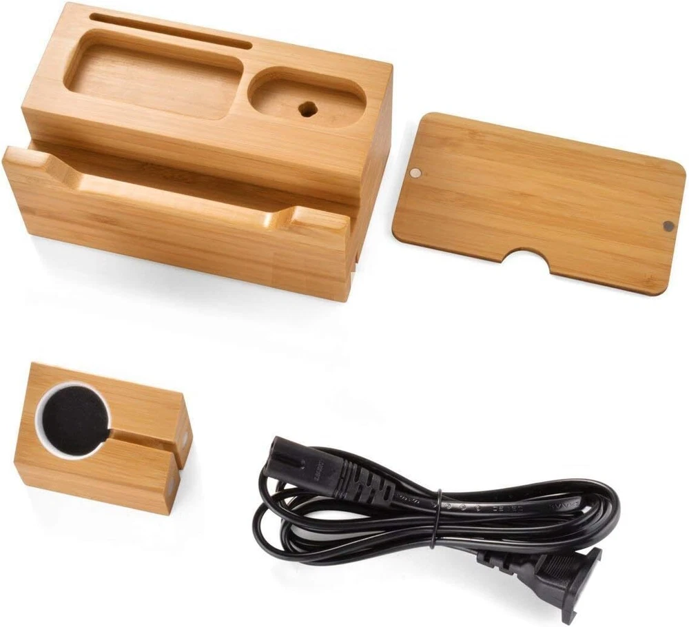Bamboo Desktop 3 USB HUB Charging Dock Station Charger Holder Cradle Charge