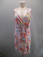 BCBGENERATION Size L Women FloralLightweight Racerback Cami Short Wrap Dress 238
