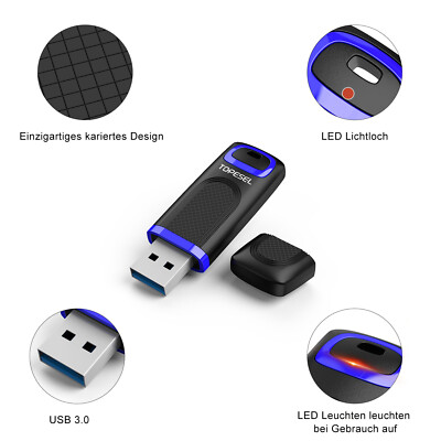 USB 3.0 Flash Drive 16GB 32GB 64GB 128GB 256GB High Speed USB Memory Stick Blue