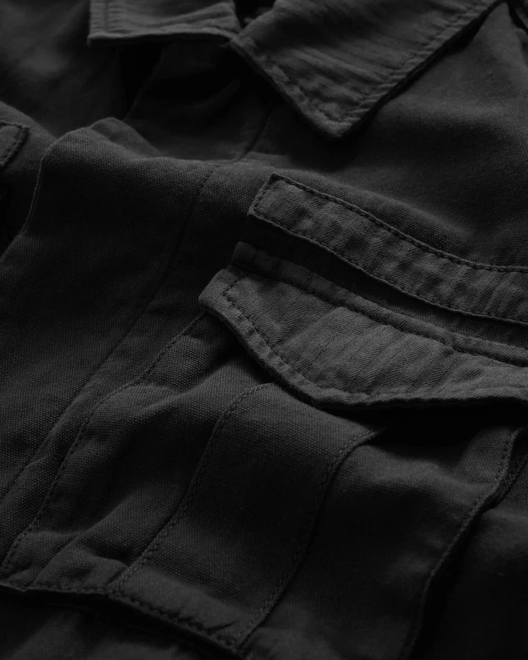 John Varvatos Collection Men's Luis Field Jacket Bellow Pocket Garment Dye Black - Image 4 of 4