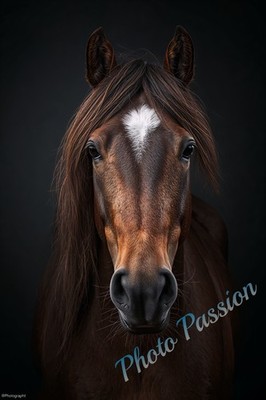 A4 Foto Pferd Naturportrait mächtig - Poster Wanddeko (2906)