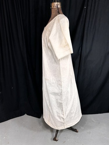 antique night gown long cotton lace embroidered flapper bust 48 original 1920 - Picture 7 of 8