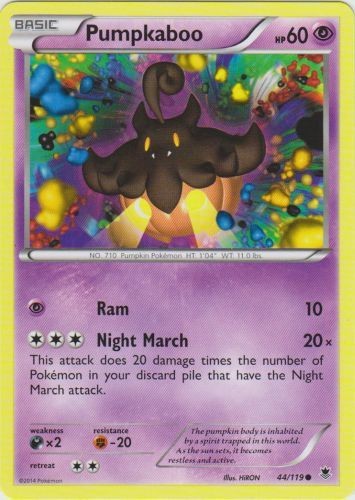 Pumpkaboo - 44/119 - Common LP, English Pokemon Phantom Forces