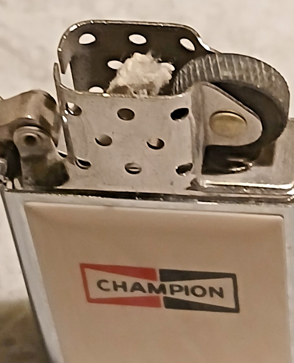 Champion Spark Plug Vintage Zippo Lighter Raised Epoxy Logo
