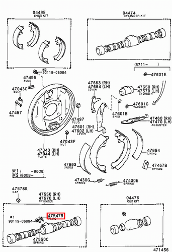 Genuine Yaris NCP11 NCP10 KSP90 KSP130 Rear Drum Brake Cylinder Bleeder Nipple - Picture 9 of 20