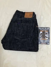 SAMURAI JEANS S5000BKII 17oz Zero Black Model Jeans Size 34 One-washed