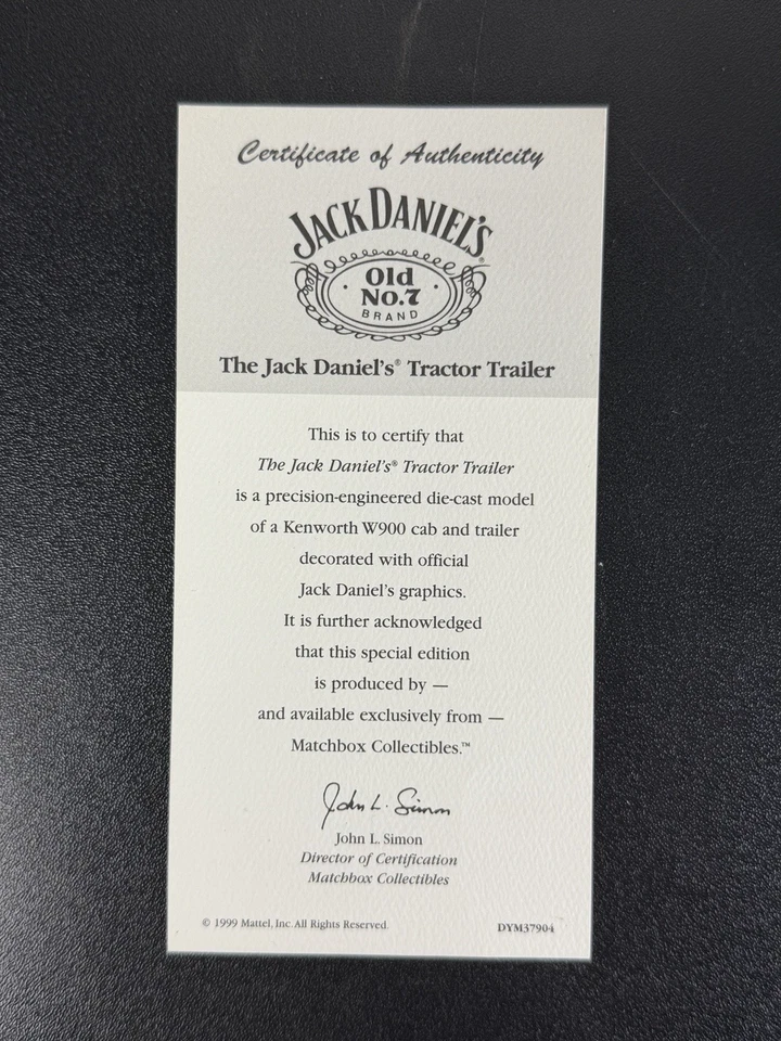 1:58 Matchbox Dinky Kenworth W900 Jack Daniels Truck & Trailer Diecast DYM37904 - Image 2 of 4