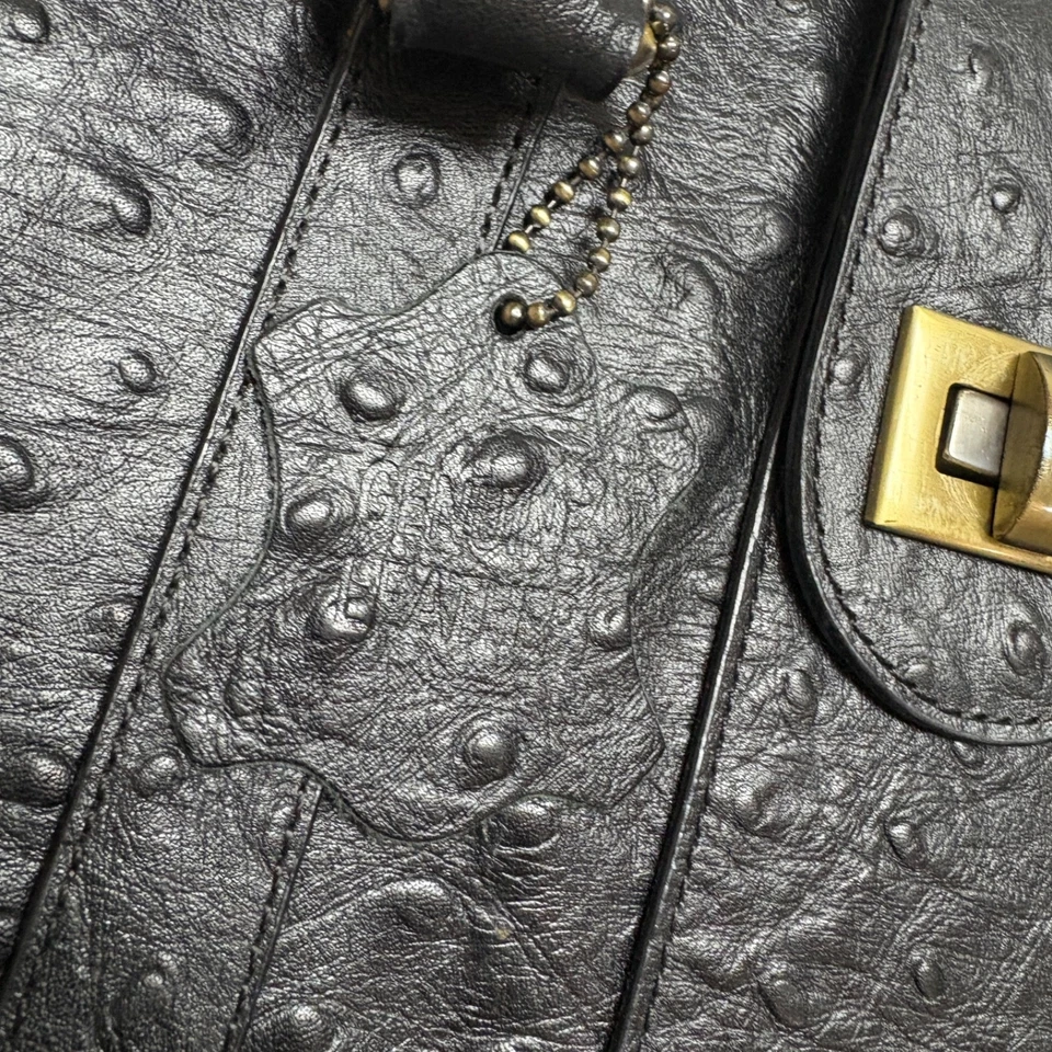 bolsa BLOOMINGDALES couro em relevo ombro de jacaré alça dupla bolsos vintage - Imagem 3 de 4