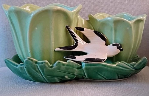VINTAGE MCCOY DOUBLE TULIP SWALLOW PLANTER