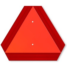 SWEETAPRIL Slow Moving Vehicle Sign, Rust Free 14"X16", Orange-red one-pack