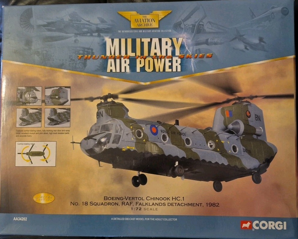 Corgi AVIATION Boeing-Vertol Chinook HC.1 No.18 Sqn RAF Falklands 1982 AA34202