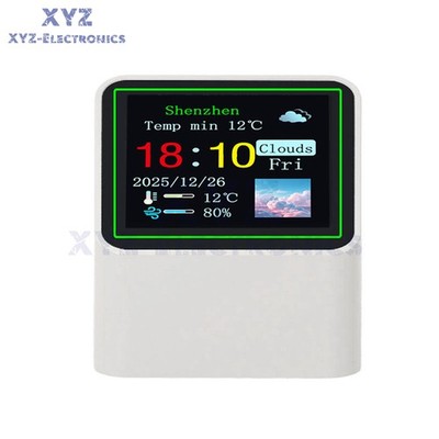 Multi-Function Weather Station Temp WiFi Smart Desktop Digital Clock DIY Decor