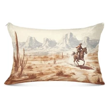 West Cowboy Pillowcase King Size 20" X 40", Soft Pillow Shams Covers, Plush C...