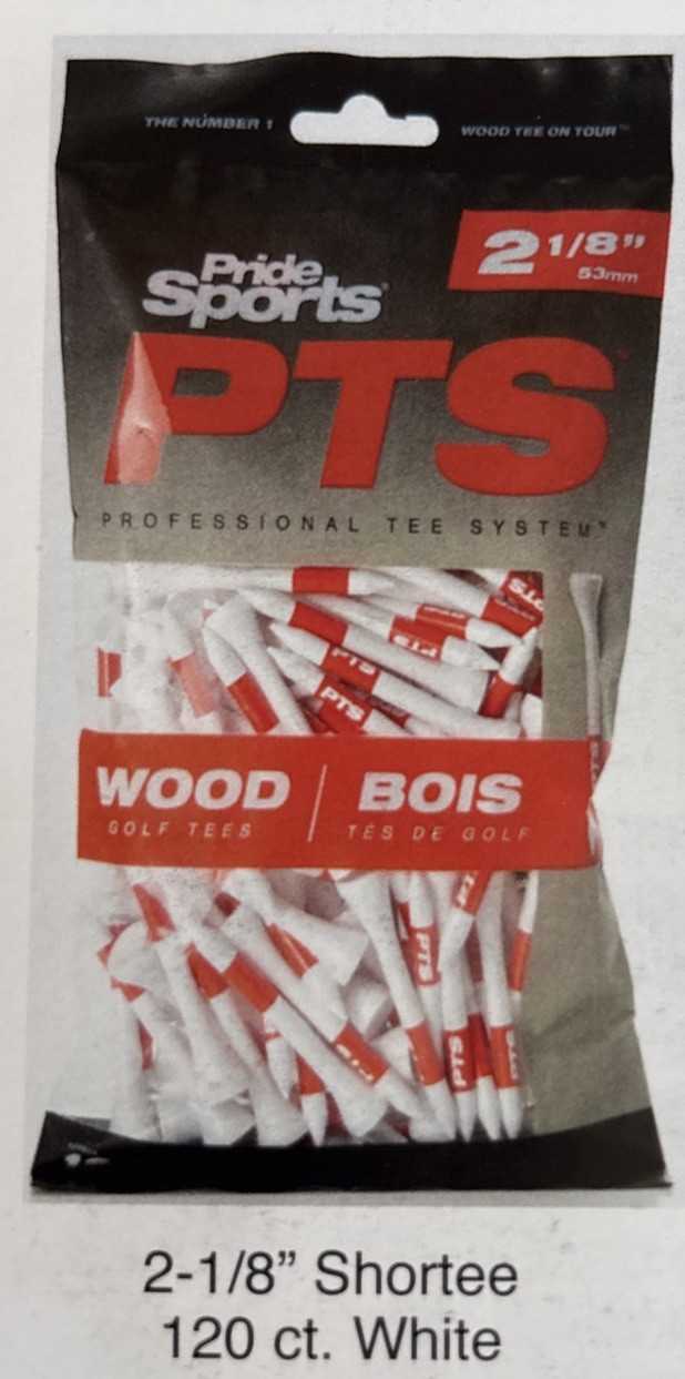 Pride Professional Tee System, 2-1/8 Inch Shortee Golf Tees - 120 Count Bag (...