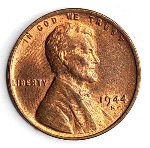 ⭐ 1944-S RB AU Lincoln Wheat Cent Penny Coin Sold As Pictured⭐ FAST 🆓️SHIPPING⭐