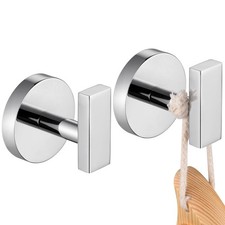 Robe Hook Polished Chrome Bath Towel Hooks Stainless Steel Wall Hooks for Bat...
