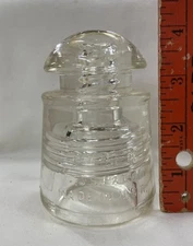 Pyrex Clear Glass Electric Insulator Made in USA 4" tall