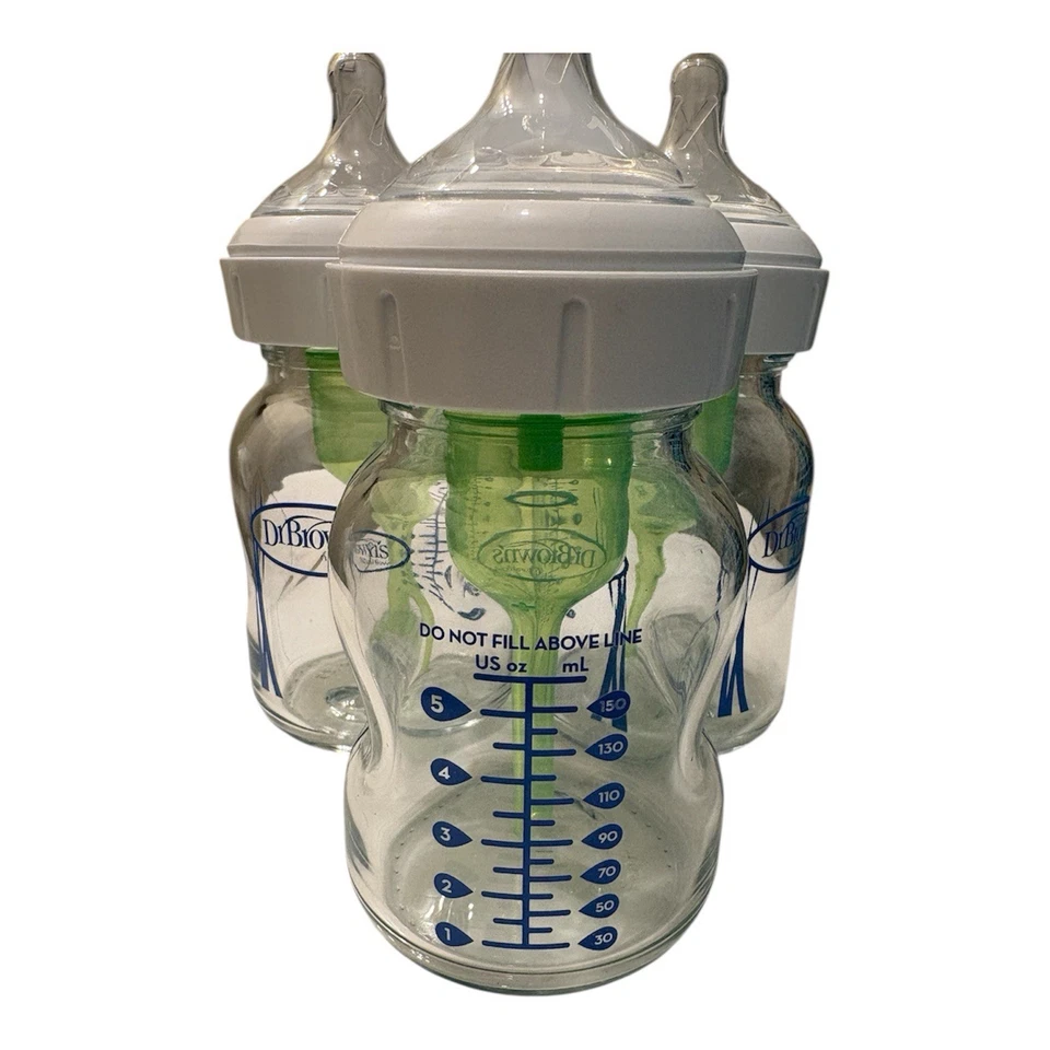 Dr. Brown's Options+ Biberones Cuello Ancho Anti Cólicos 5oz Nivel 1 Pezones 3pk Foto 3 de 4