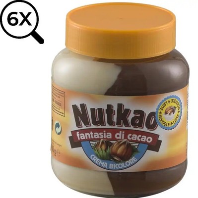 6x Nutkao Two Tone Hazelnut Cream Fancy Vase 6 Pieces 400g [2400g]