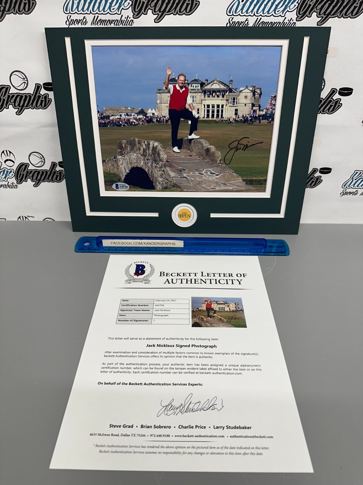 8X10 PHOTOGRAPH CUSTOM DOUBLE MATTED TO 11X14 PUT IN YOUR FRAME Autographed Signed RYDER PRESIDENTS CUP USA MASTERS BRITISH OPEN U.S. GOLDEN BEAR JACK NICKLAUS 8X10 GOLF PHOTO MATTED 11X14-BECKETT BAS LOA 
