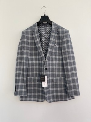 Jacamo Suit Blazer Jacket Grey Check 48R / 48'' Chest  BNWT
