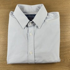 Mizzen  Main Blue Label Leeward Gingham Check Dress Shirt Men  s Large Trim Fit