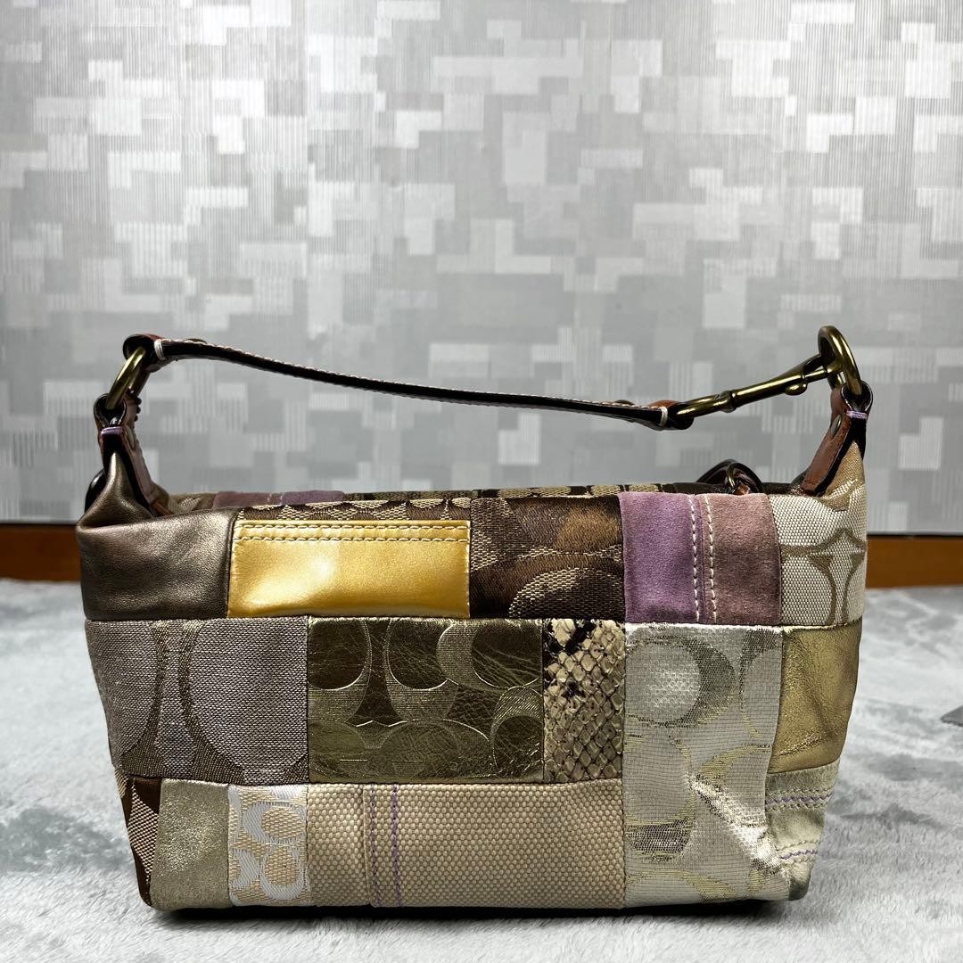Coach Patchwork Vanity Accessory Pouch Beig Brown… - image 11