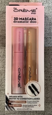 The Crème  Shop 3D Mascara Duo Dramatic Length Volume Falsie Effect W/Biotin 