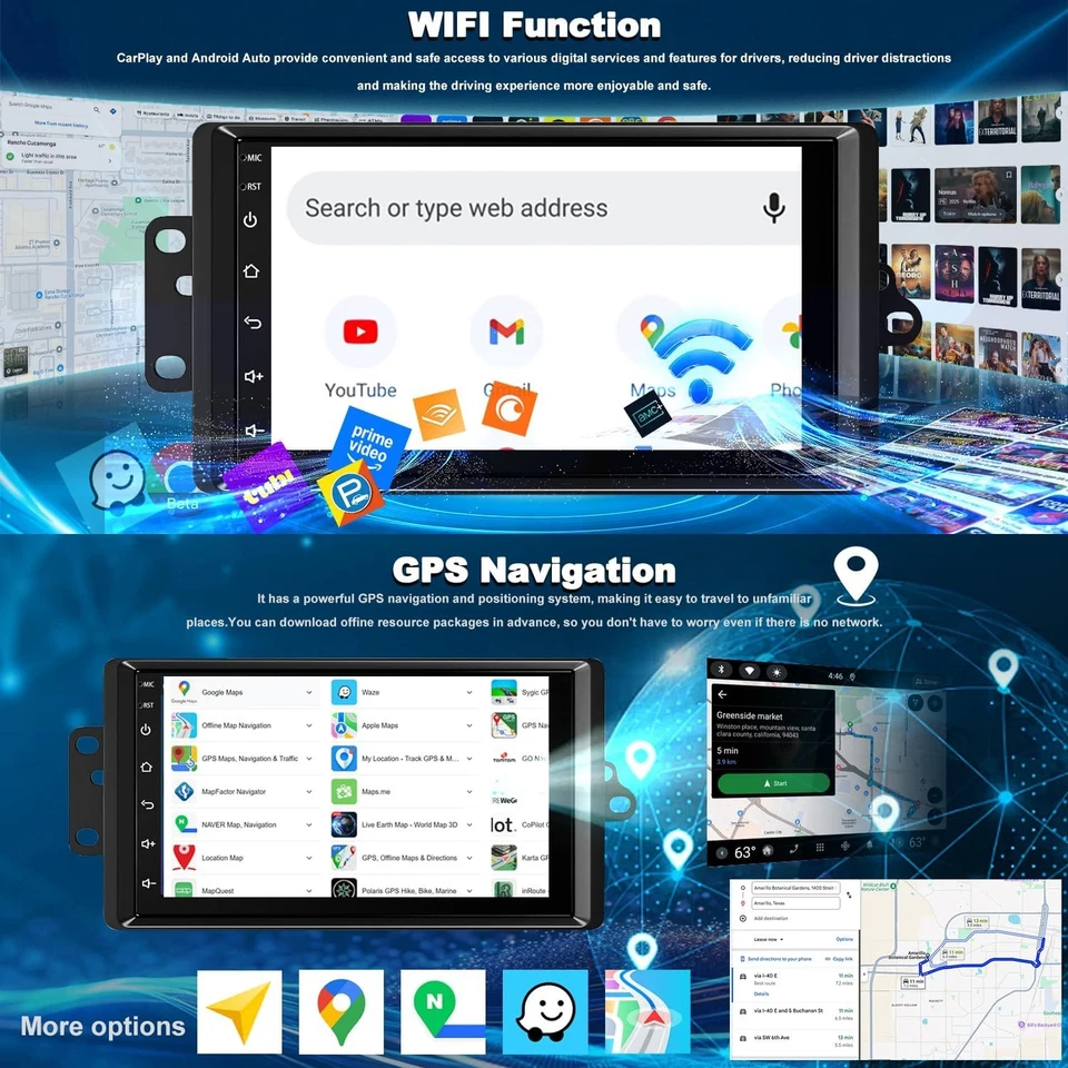 For 2003-2006 GMC Yukon Chevrolet Tahoe Silverado Android13 CarPlay Radio Stereo - Imagem 4 de 4