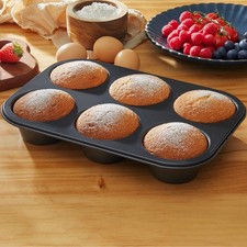 Mainstays 6 Cup Jumbo Muffin Pan, Non-Stick Bakeware,3.4 inch Diameter Cups
