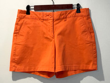 Crown  Ivy Shorts Orange Cotton Chino Flat Front 5" Womens Size 8