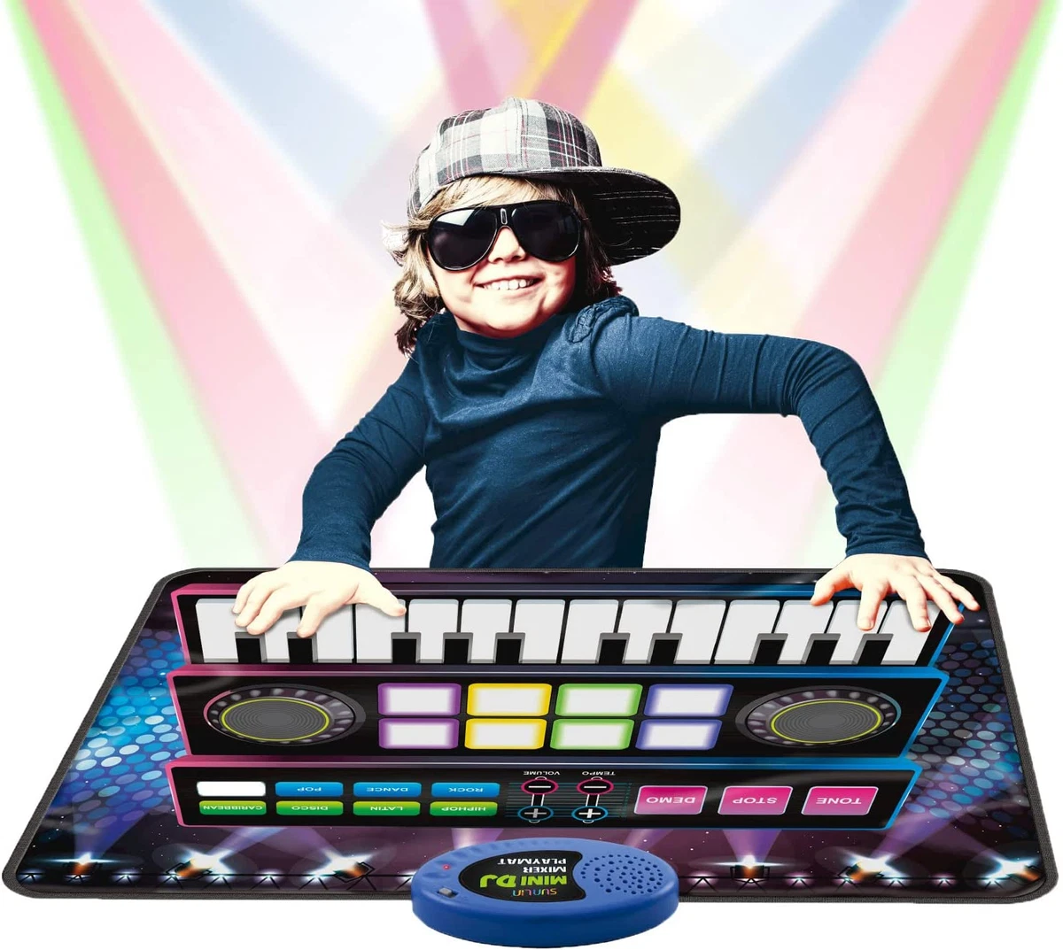 Mini Piano & DJ Mixer Mat, Musical Toy Gift, Electronic Drum Pad, Remix Sound