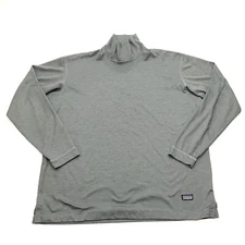 Patagonia Pullover Men Large Gray Capilene 1/4 Zip Black Long Sleeve Base Layer