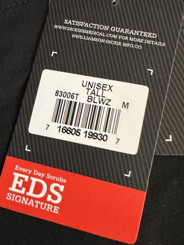 Dickies Scrubs Unisex Scrub EDS Pant 83006T Black sz Medium TALL NEW - Picture 9 of 9